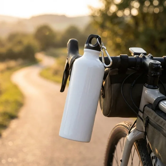 Aluminium White Sipper Sublimation Bottle MB0SP007 Cycling