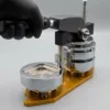 BADGE MAKING MACHINE WITH MOULDS SQUARE FUNCTIONAL INTERACTION