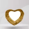 Golden heart fur cushion 100x100 jpg