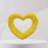 Yellow heart fur cushion 100x100 jpg