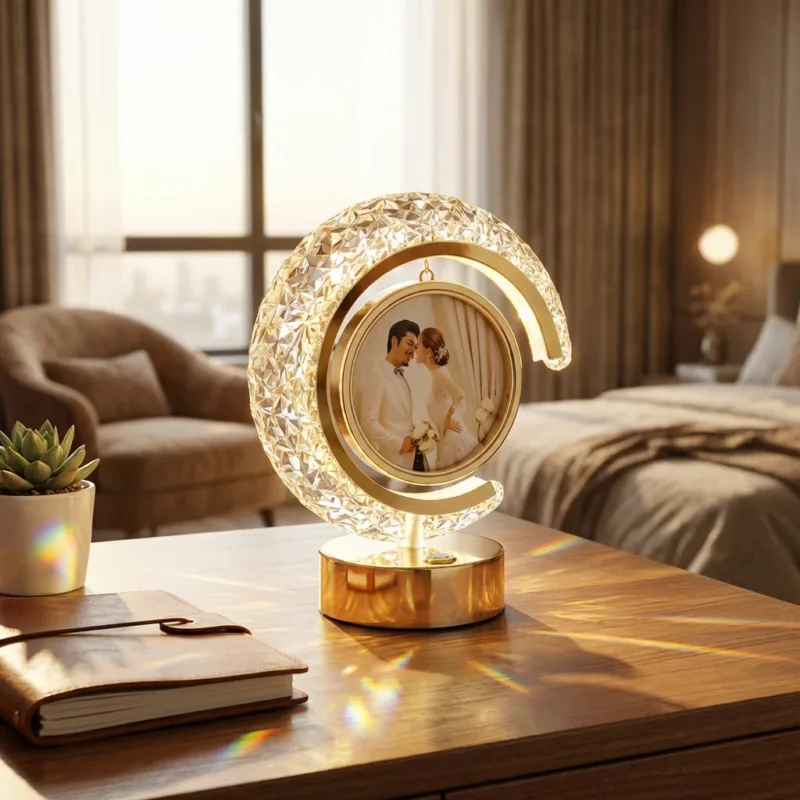 Half Moon LED Crystal Lamp Heart Round MB0PF087 Marketing Usage