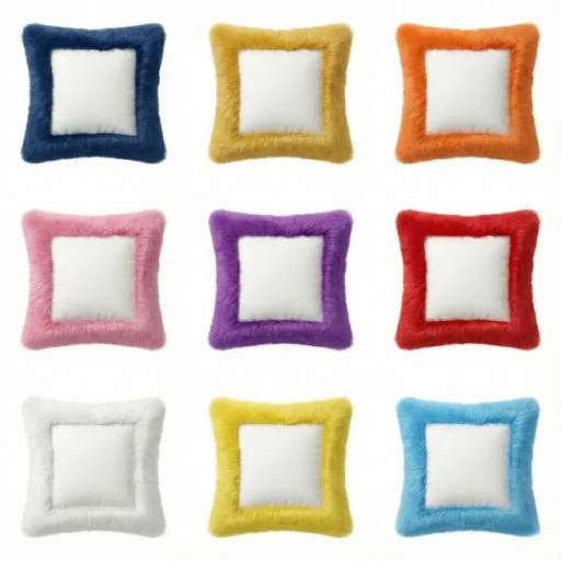 Square-Shaped Fur Sublimation Cushion