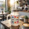Glass Mason Jar MB0MG029 Cafe Vibes