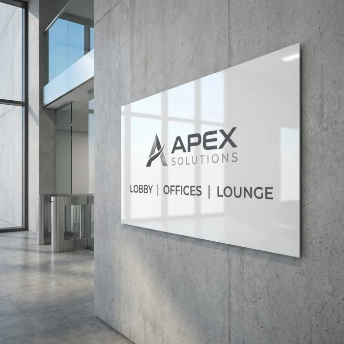 Metal Sheet White 12x24 Glossy MB0MS006 Corporate Signage Context