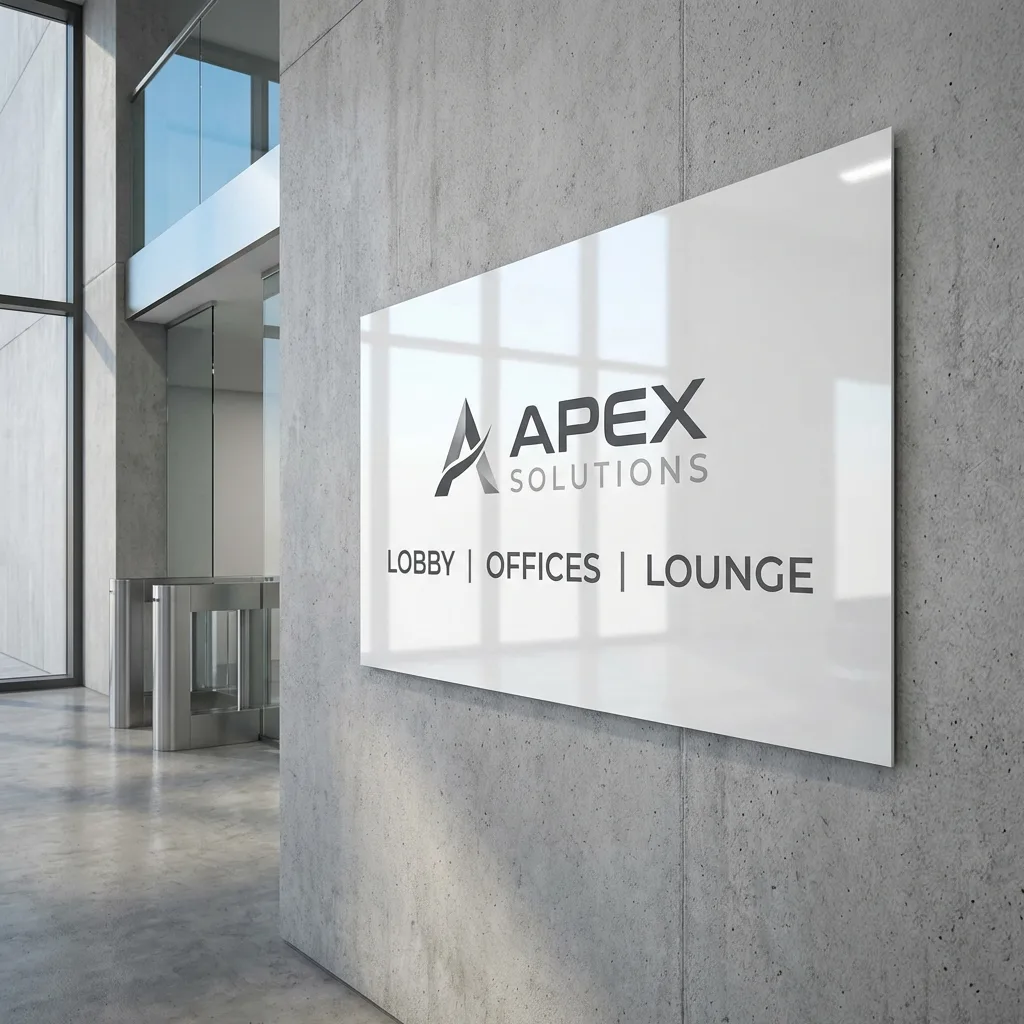 Metal Sheet White 12x24 Glossy MB0MS006 Corporate Signage Context