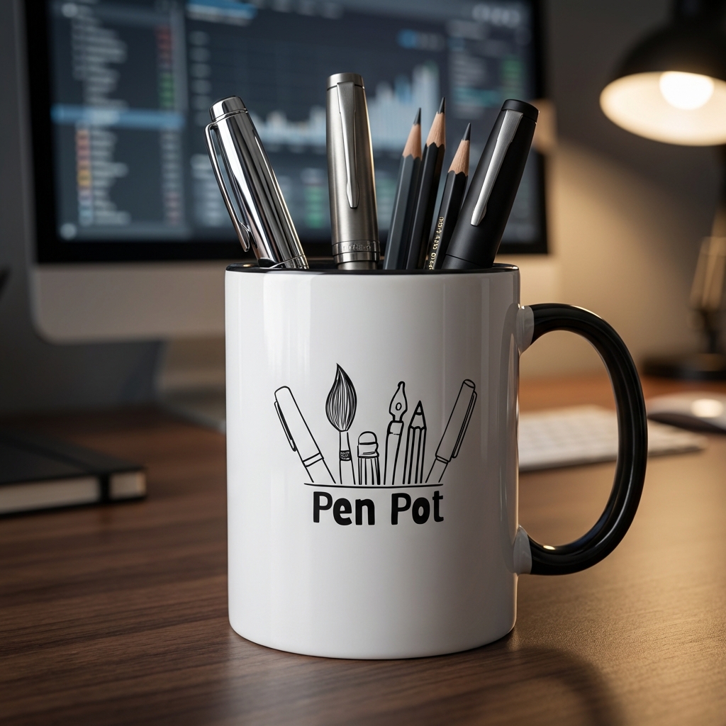 Pen Stand/Pen Pot Mug 1 Pen Stand Pen Pot Mug MB0MG096 Executive Minimalism