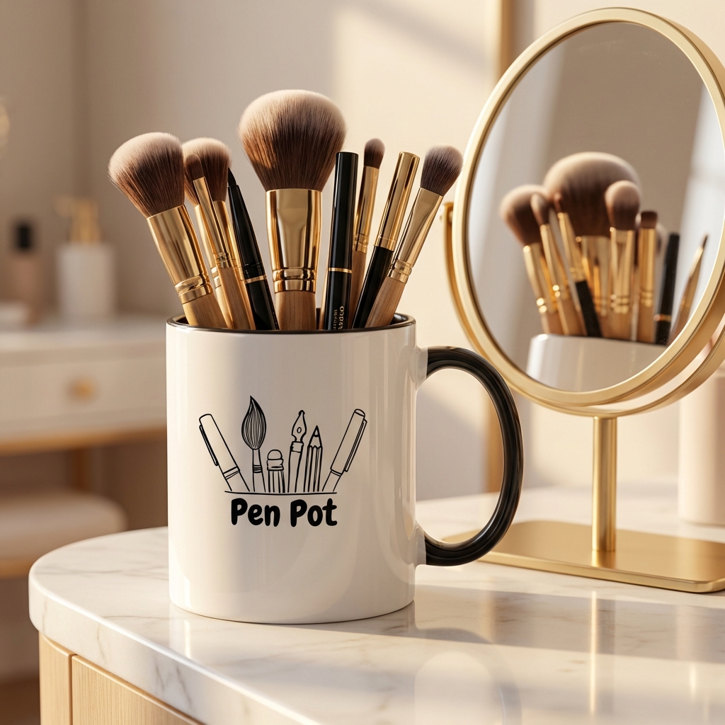 Pen Stand/Pen Pot Mug 2 Pen Stand Pen Pot Mug MB0MG096 Vanity Chic