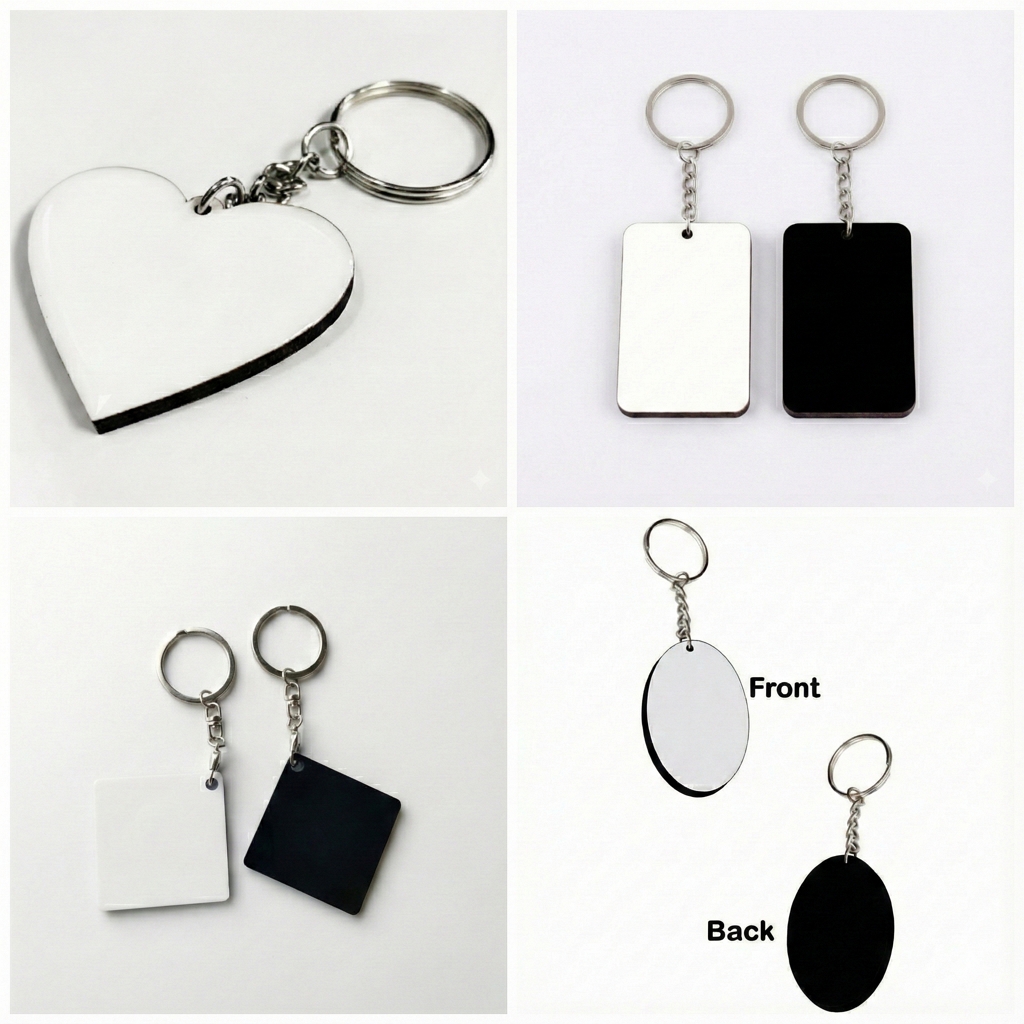 Sublimation MDF Keychain (Single Side) 1 Sublimation MDF Keychain (Single Side)