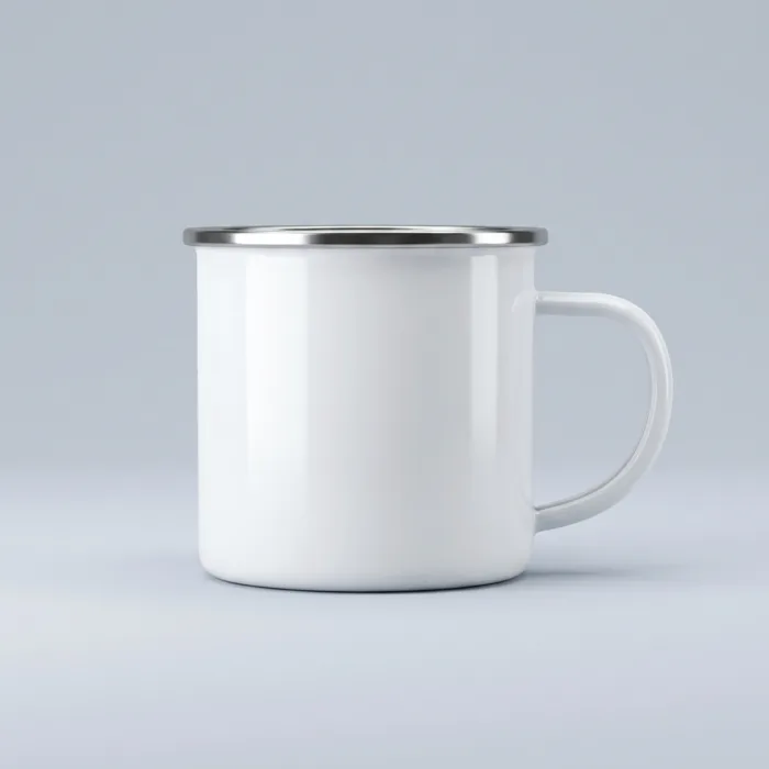 White Steel Enamel White Mug MB0MG103 Custom Canvas Wrap