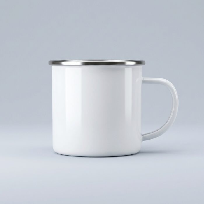 White Steel Enamel White Mug MB0MG103 Custom Canvas Wrap