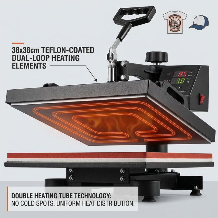 5 In 1 Machine 38 X 38 Cm Combo Machine MB0MC020 Double Heating Tube Technology