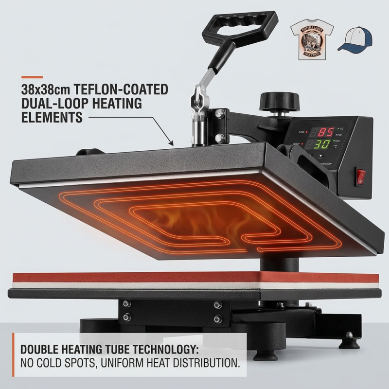 5 In 1 Machine 38 X 38 Cm Combo Machine MB0MC020 Double Heating Tube Technology