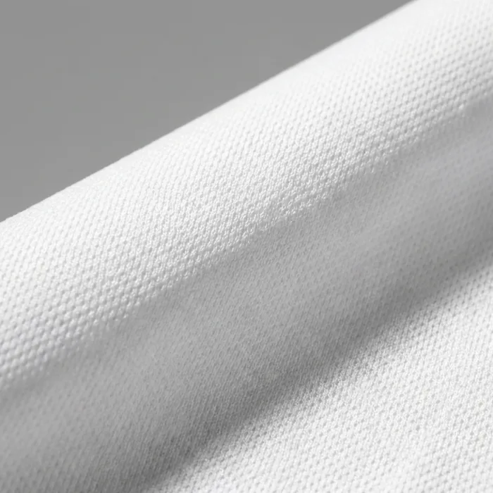 White Dryfit Round Tshirt MB0TS059 Technical Texture Close Up
