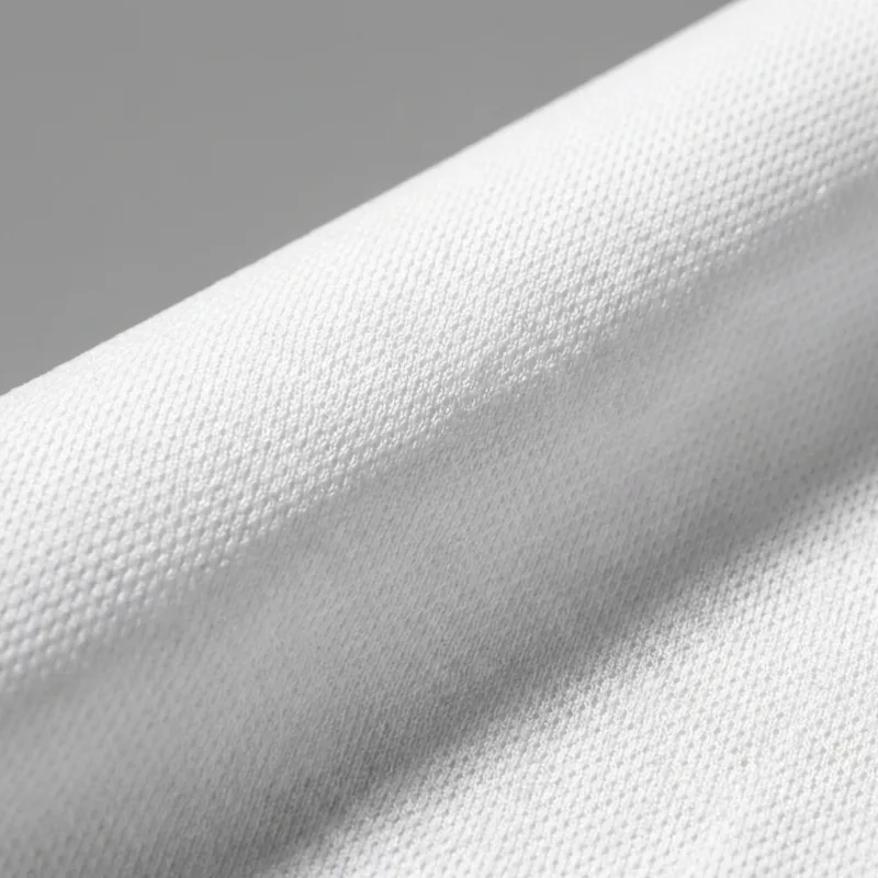 White Dryfit Round Tshirt MB0TS059 Technical Texture Close Up