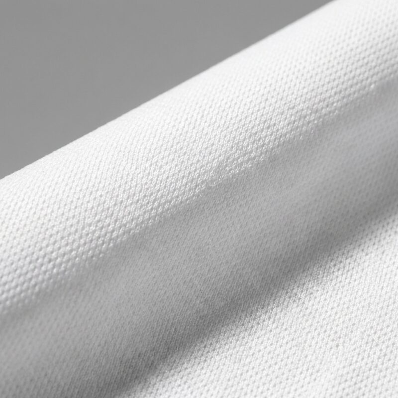 White Dryfit Round Tshirt MB0TS059 Technical Texture Close Up