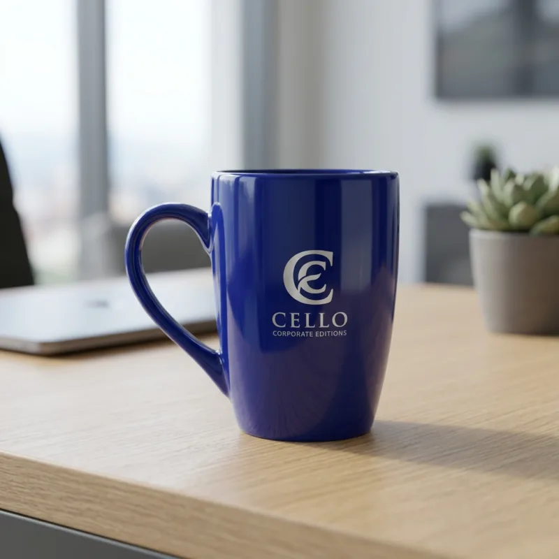 Cello Mug Dark Blue Desk Placement Cello Mug Dark Blue Desk Placement