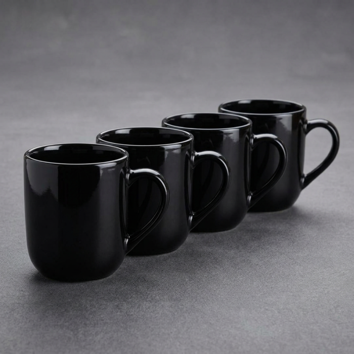 Ceramic Tea Mugs 9 Oz Black MB0MG014 B2b Capacity Shot