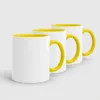 Inner Handle Colored Sublimation Mug - Yellow - Yellow SCALABILITY VIEW