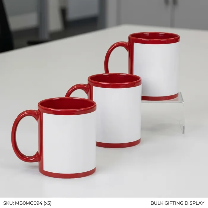 Ceramic Patch Mug - Red - Red BULK GIFTING DISPLAY