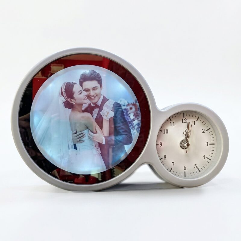 Magic Mirror With Clock - Round, White - Round, White EXACT REPLICA