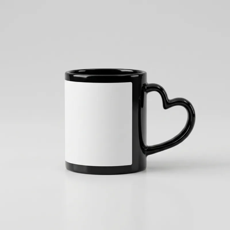 Patch Mug Heart Handle - Black, Heart EXACT REPLICA