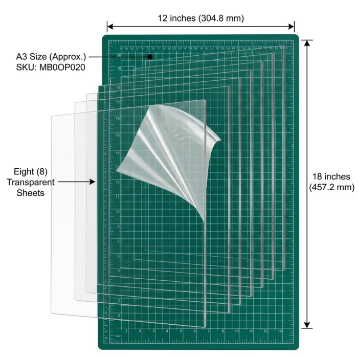 Acryllic Sheet - 12 X 18 (A3 Size) - 12 X 18 (A3 Size) DIMENSIONAL SCALE