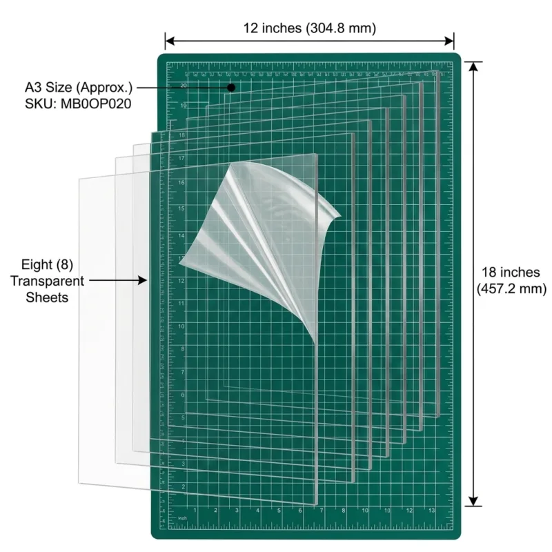 Acryllic Sheet - 12 X 18 (A3 Size) - 12 X 18 (A3 Size) DIMENSIONAL SCALE