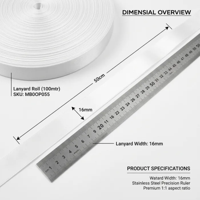 Lanyard Roll (16mm - 100mtr) DIMENSIONAL OVERVIEW