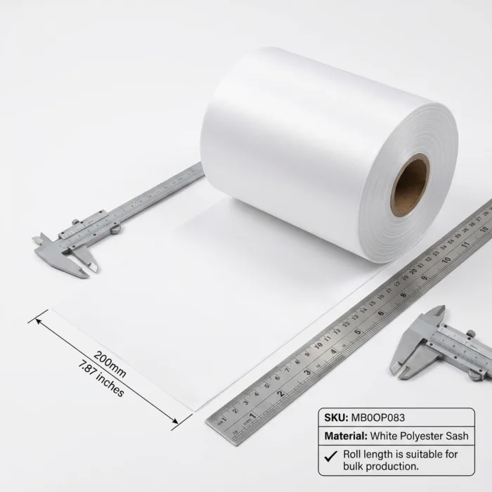 Sash Roll - White SCALE AND MEASUREMENT