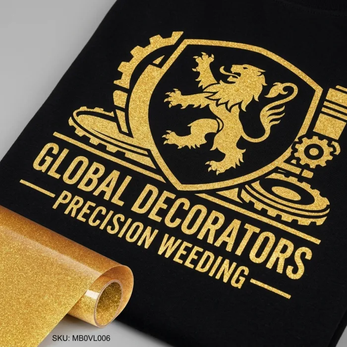 Glitter Vinyl - Golden FINISHED APPAREL APPLICATION