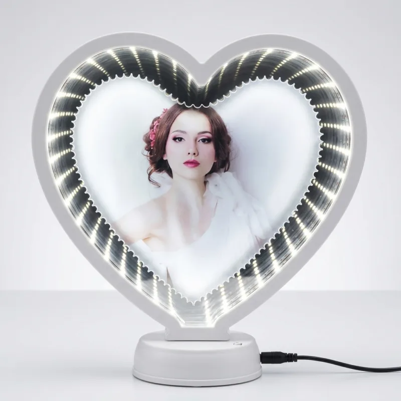 Led Magic Mirror - Heart, White - Heart, White ILLUMINATED HERO SHOT