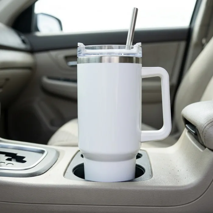 Sublimation Stanley Tumbler 1200ml With Steel Straw CUP HOLDER COMPATIBILITY
