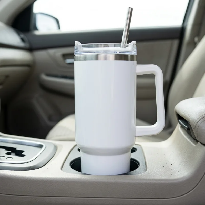 Sublimation Stanley Tumbler 1200ml With Steel Straw CUP HOLDER COMPATIBILITY