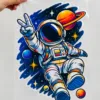 Astronaut Peace Sign Sticker Sheet