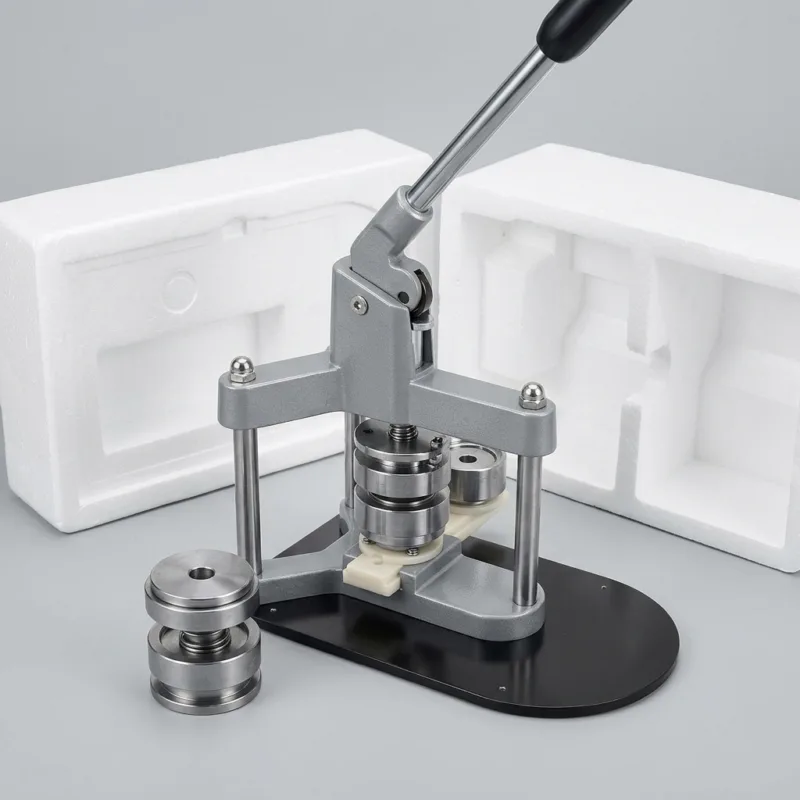 Grey Metal Badge Machine With 2 Mould DUAL COMPONENT FOCUS