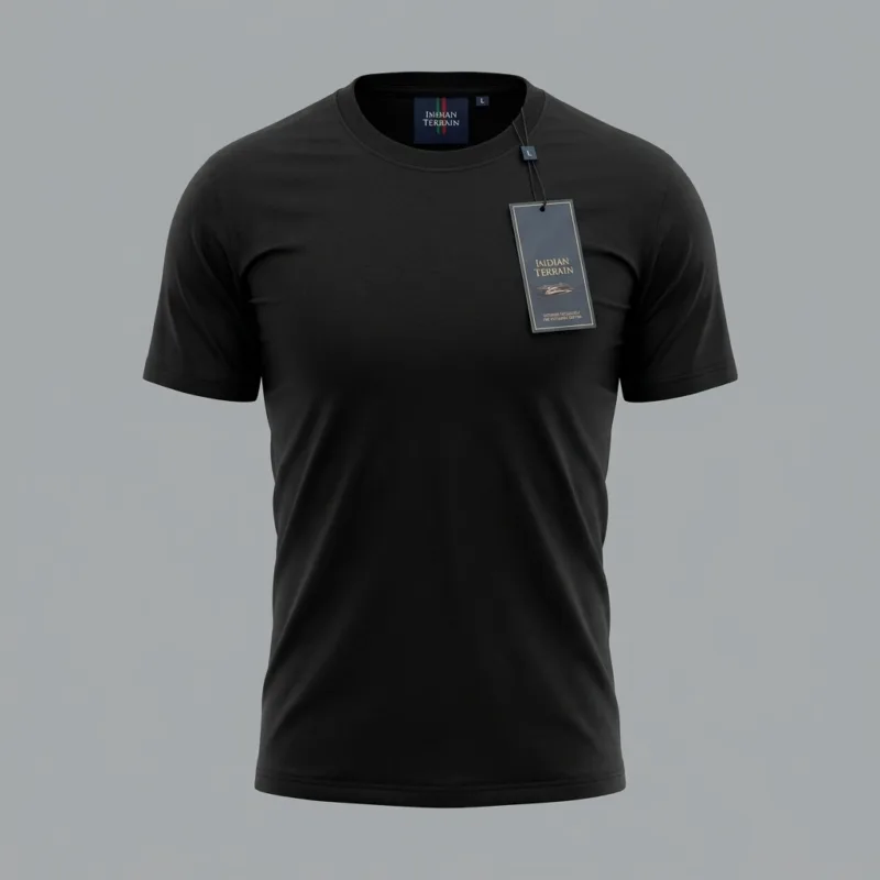 Indian Terrain Round Neck Tshirt DIMENSIONAL FIT VIEW