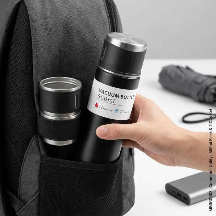 Vaccum Flask With 2 Cup Set 500ml COMMUTER UTILITY